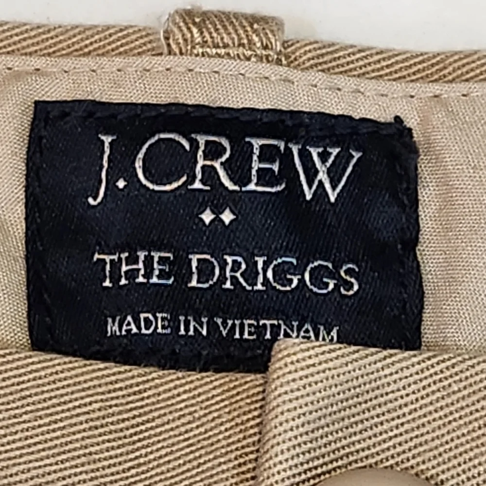 J.Crew The Driggs Khaki Flat Front Pants Size 36